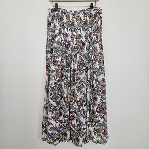 Banana Republic Women's Size 8 Paisley Maxi Skirt Lined Boho Gypsy Flowy Slit
